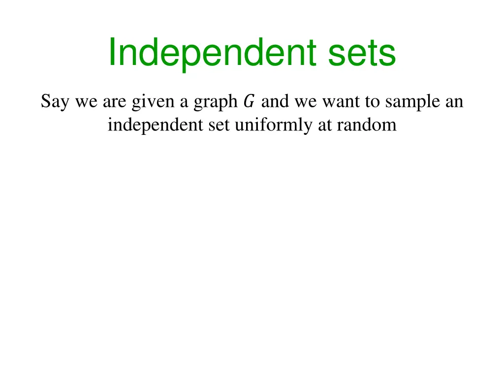independent sets