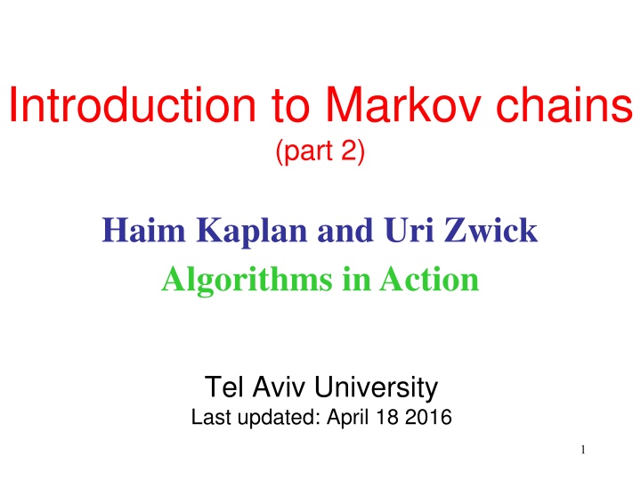 introduction to markov chains part 2