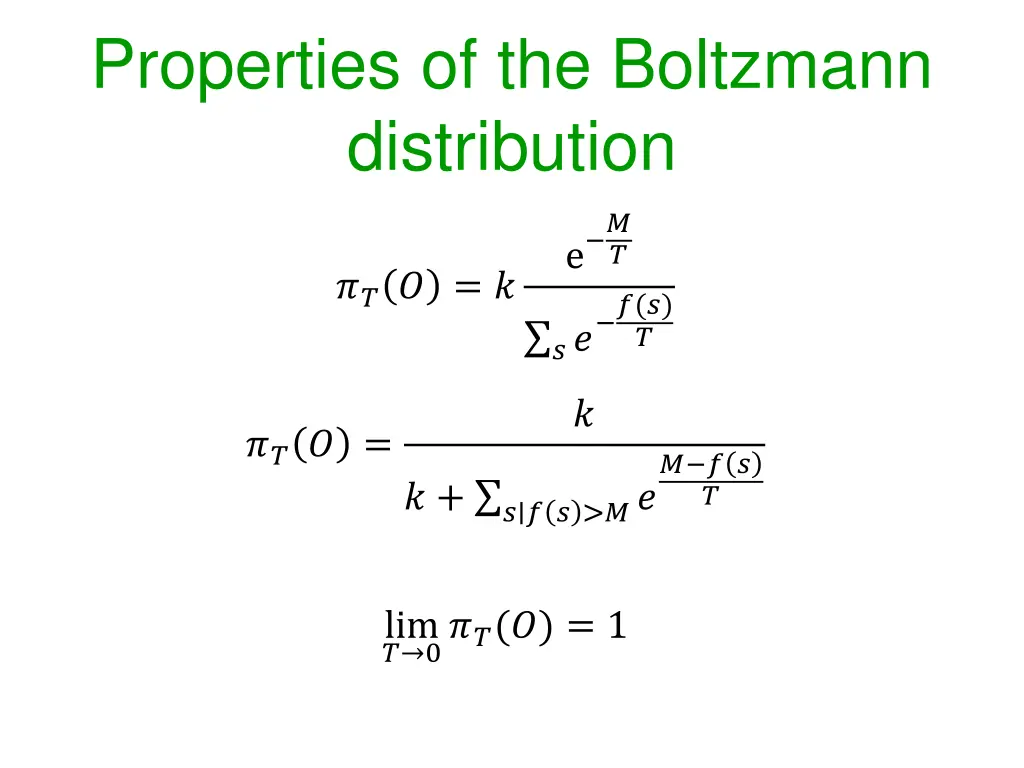 properties of the boltzmann distribution 1