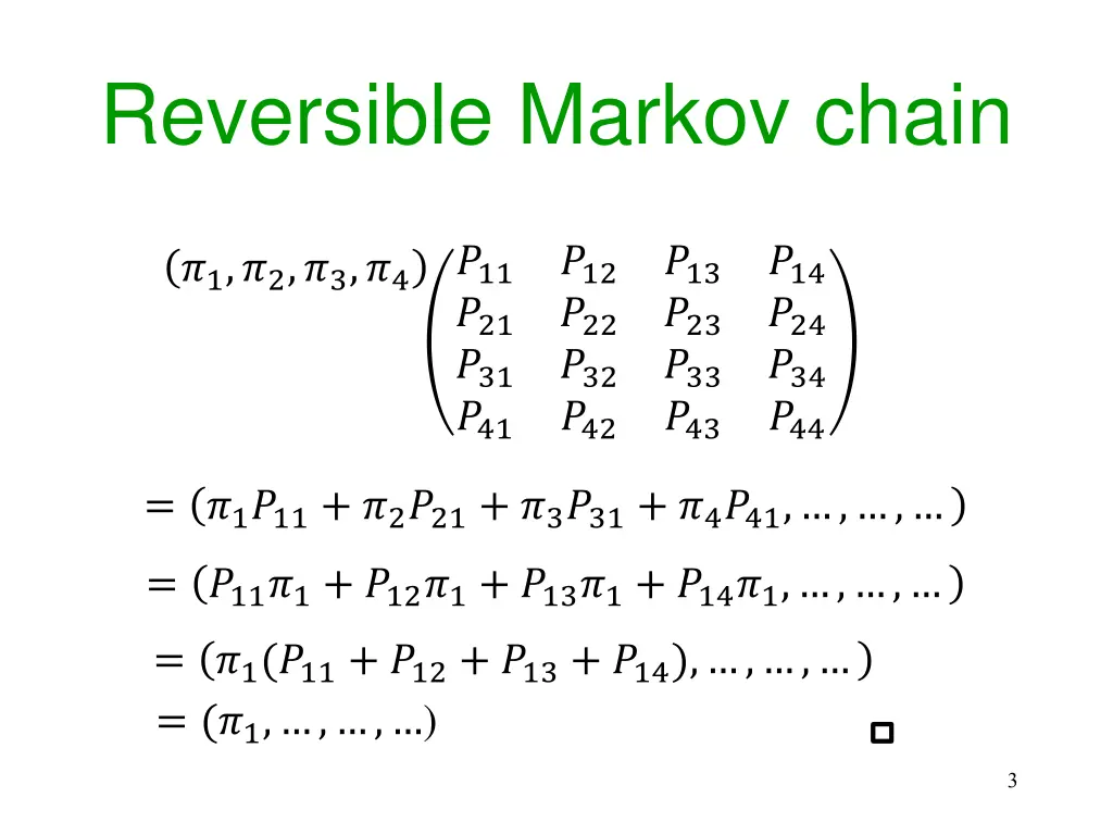 reversible markov chain 1
