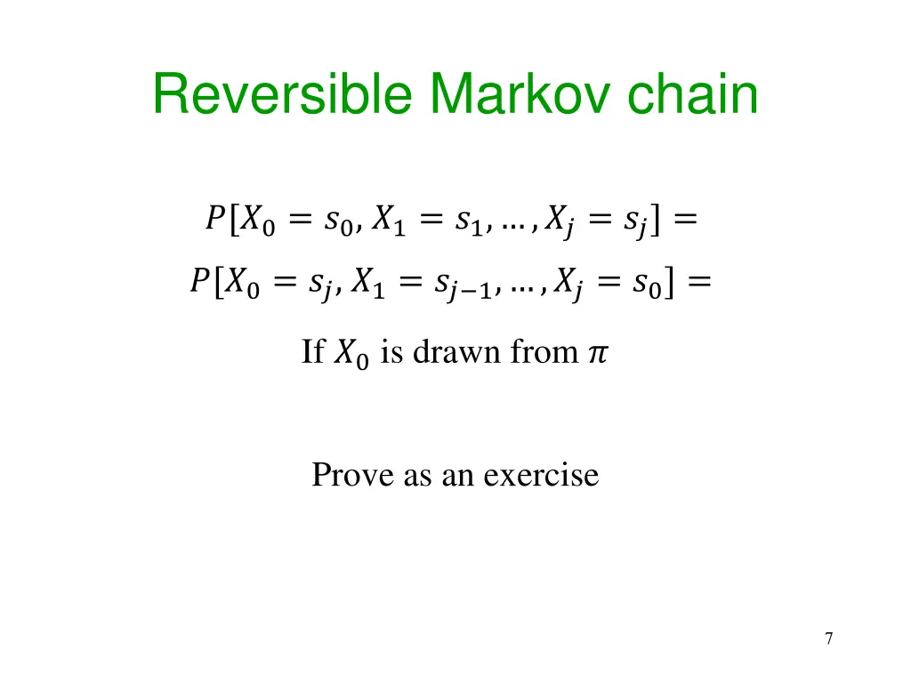 reversible markov chain 2