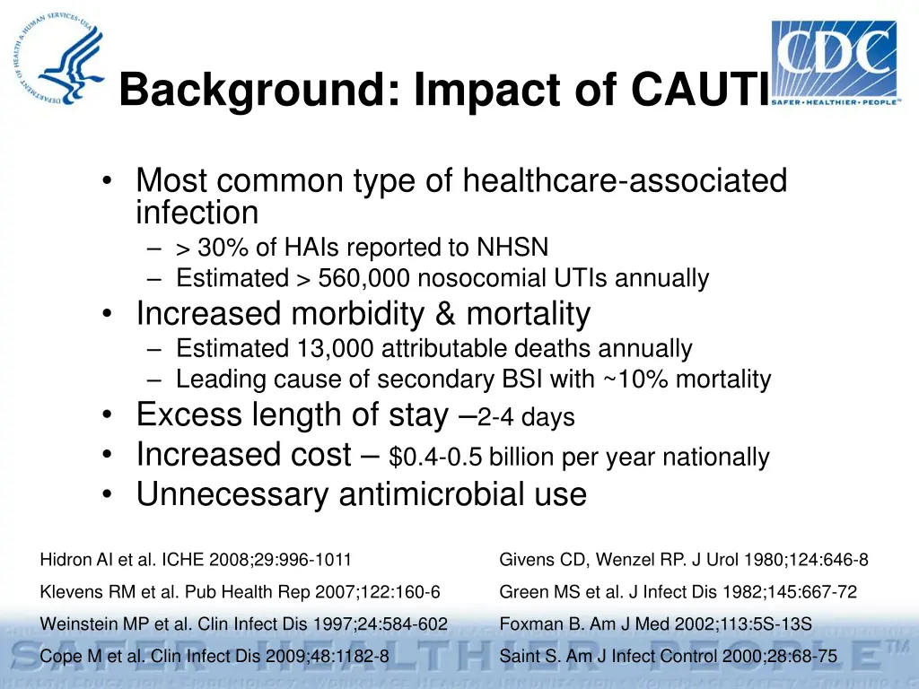 background impact of cauti
