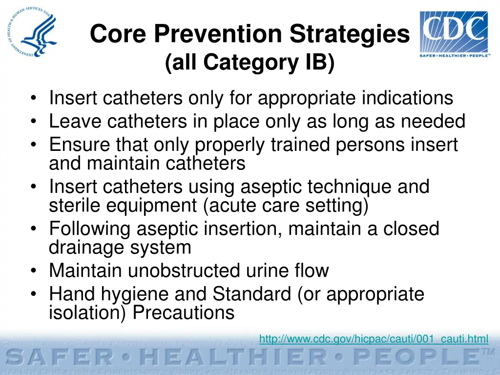 core prevention strategies all category ib
