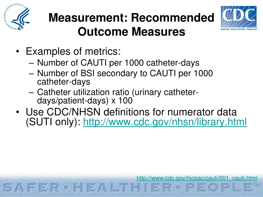 measurement recommended outcome measures