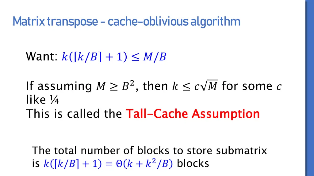 matrix transpose cache oblivious algorithm 4