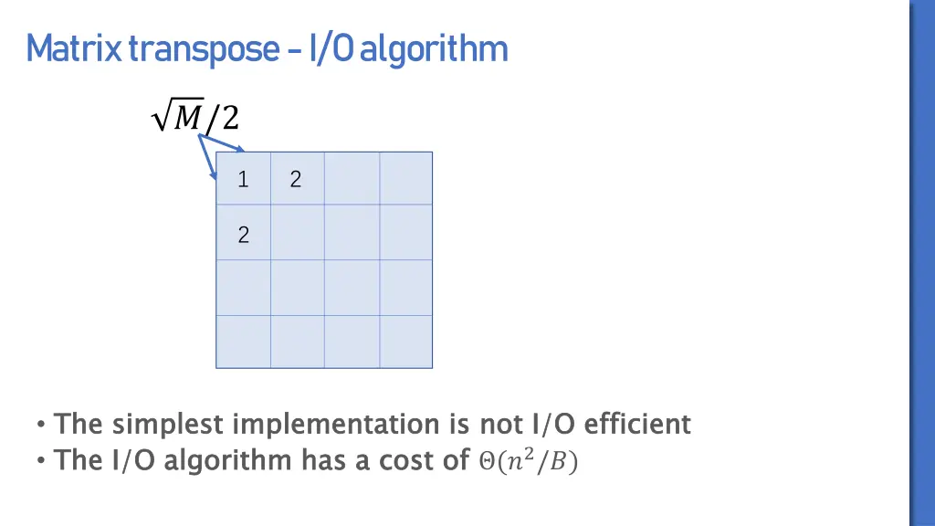matrix transpose i o algorithm