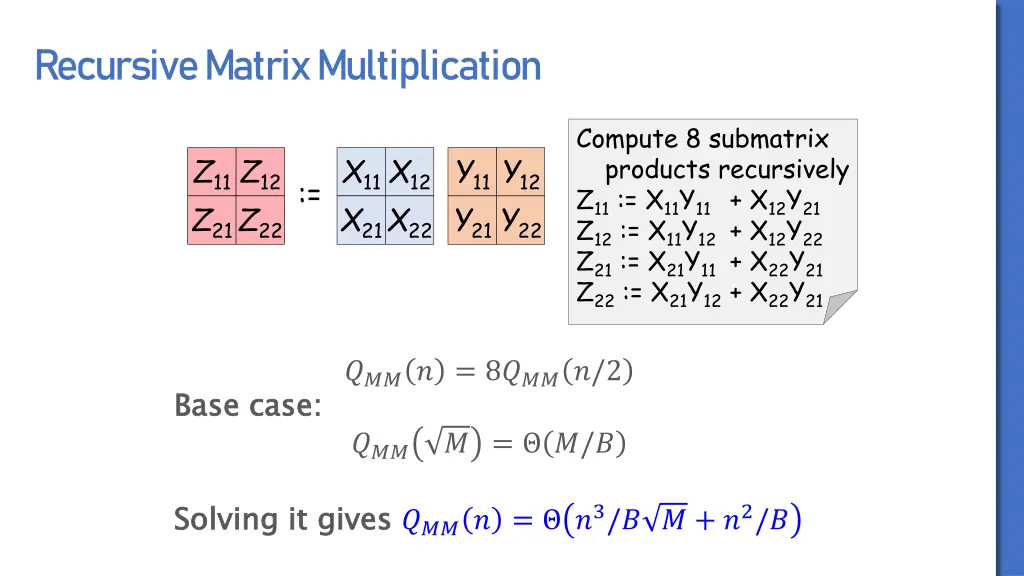 recursive matrix multiplication 1