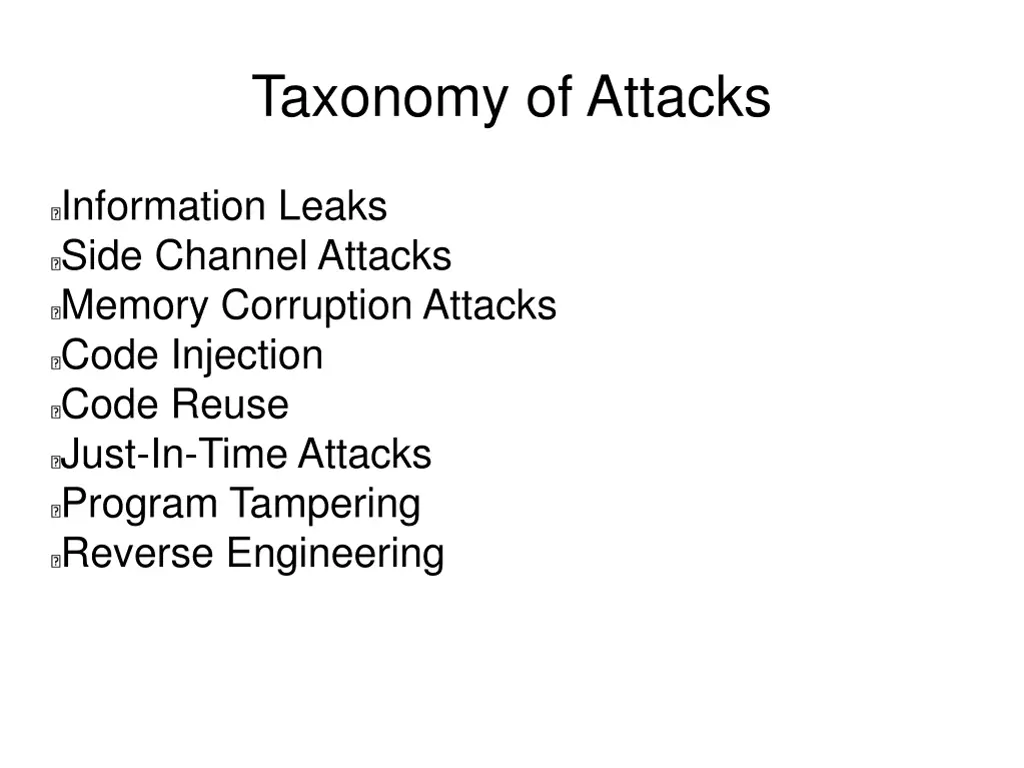 taxonomy of attacks