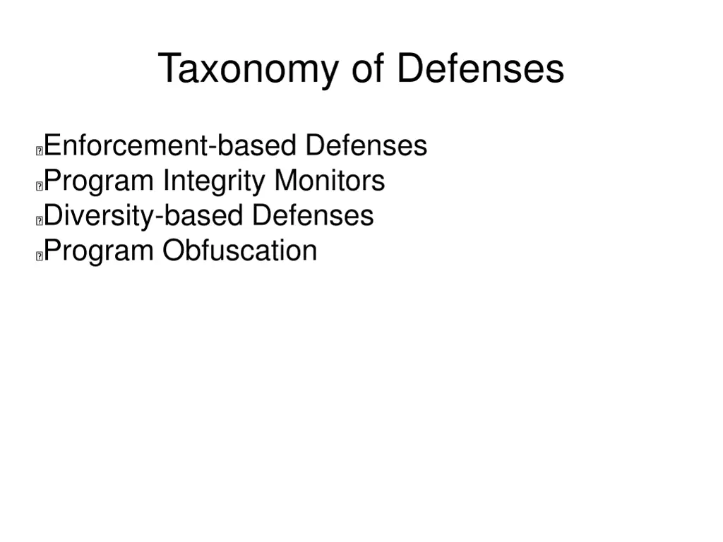 taxonomy of defenses