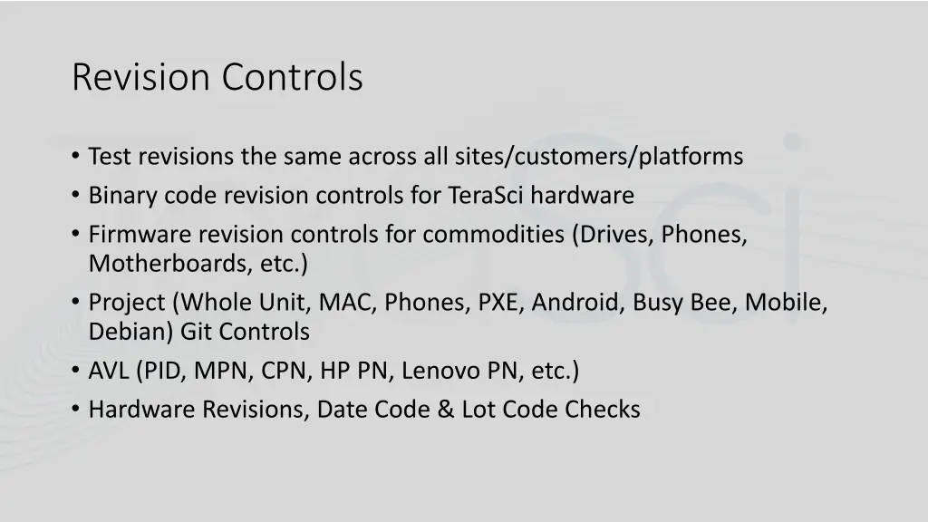 revision controls
