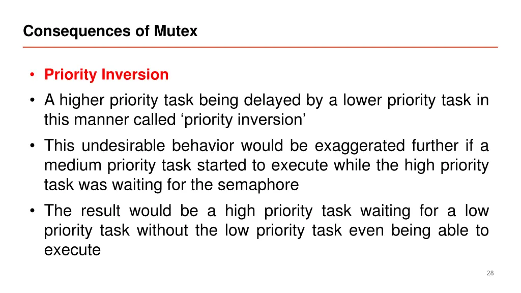 consequences of mutex
