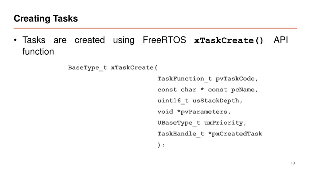 creating tasks