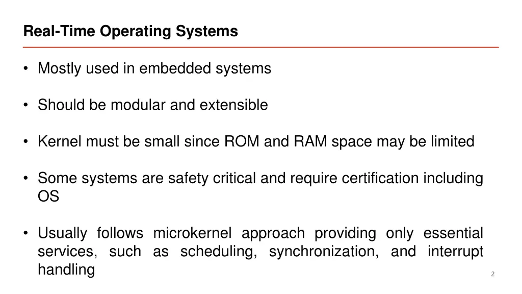 real time operating systems