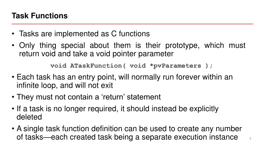 task functions