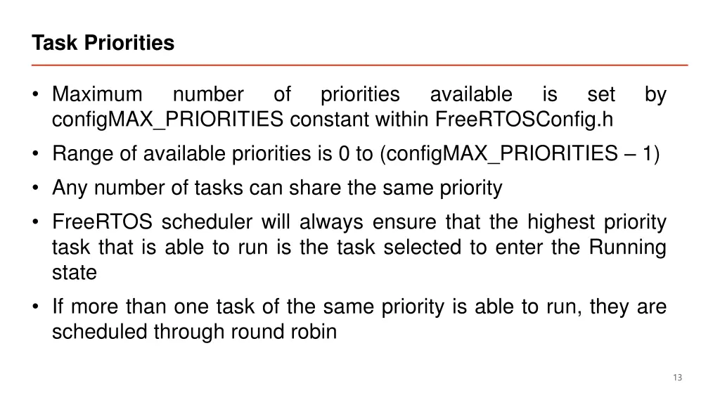 task priorities