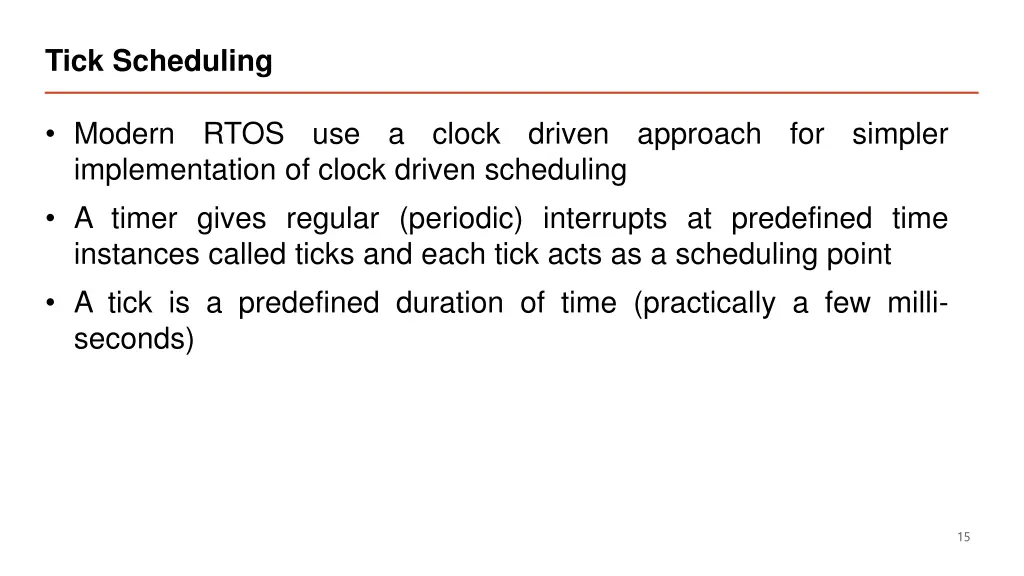 tick scheduling
