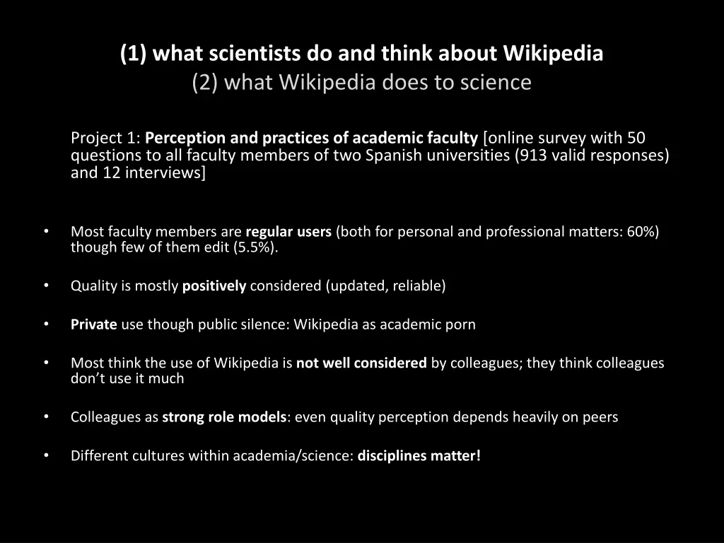 1 what scientists do and think about wikipedia