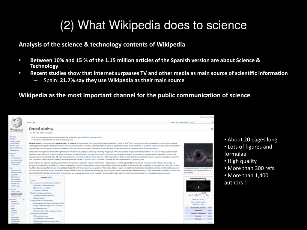 2 what wikipedia does to science