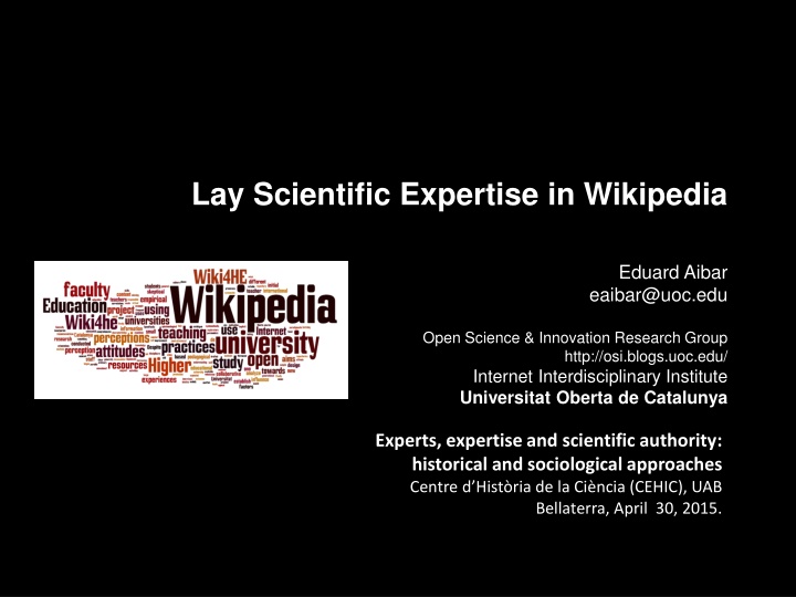 lay scientific expertise in wikipedia