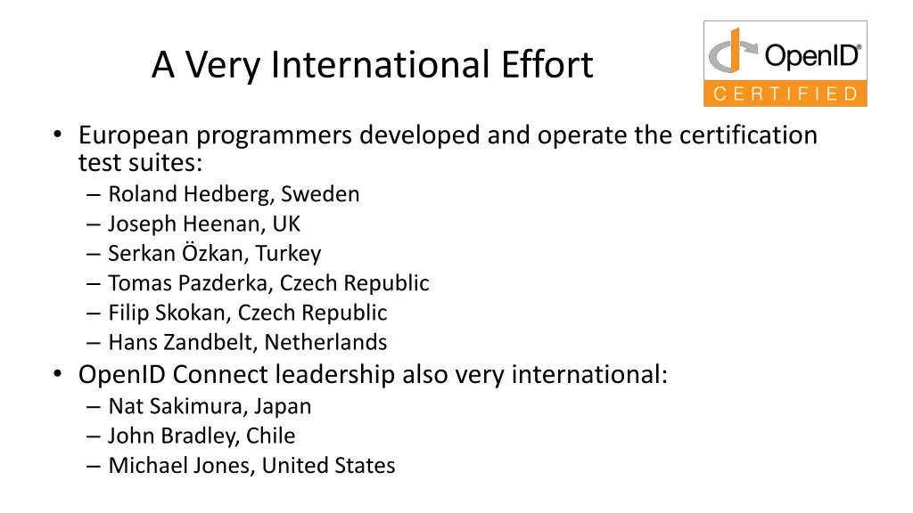 a very international effort