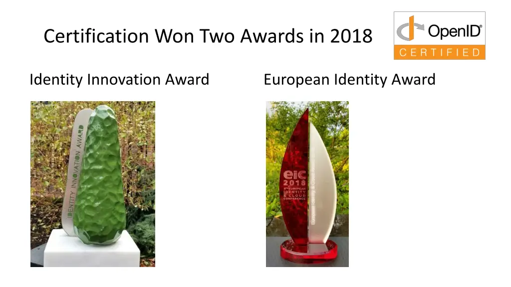 certification won two awards in 2018