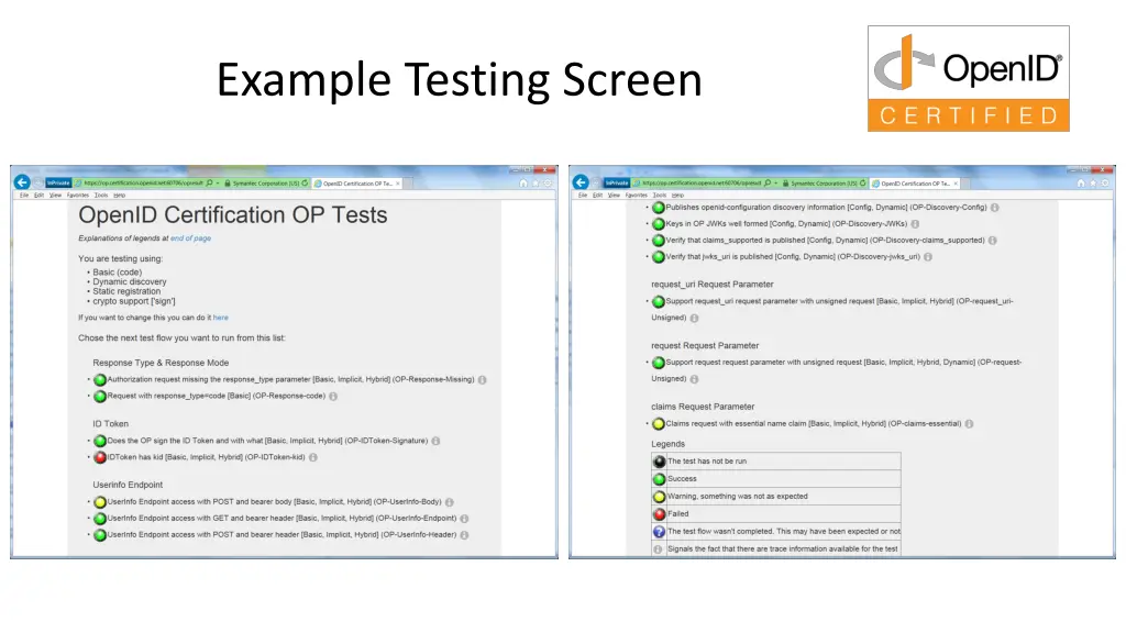 example testing screen
