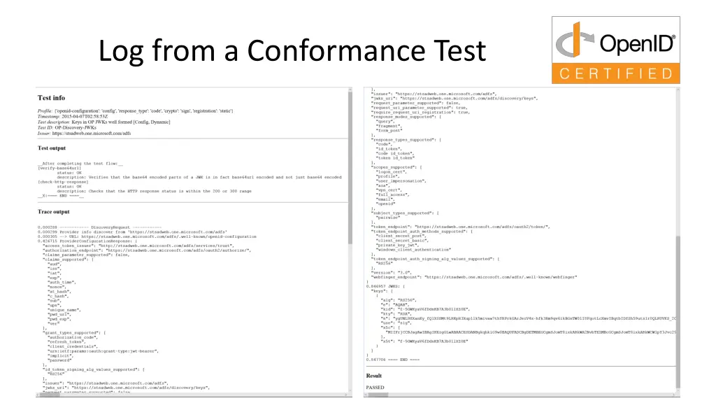 log from a conformance test