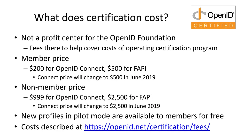 what does certification cost
