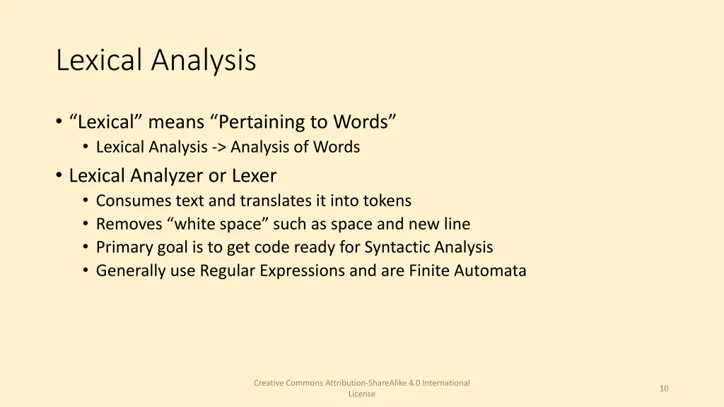 lexical analysis