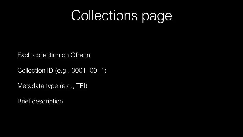 collections page