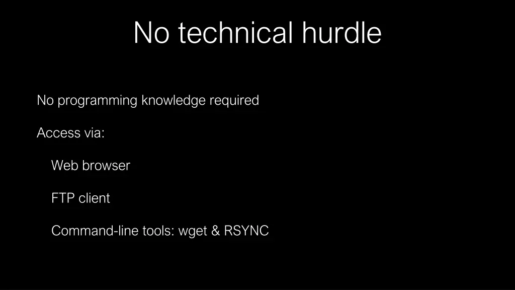 no technical hurdle