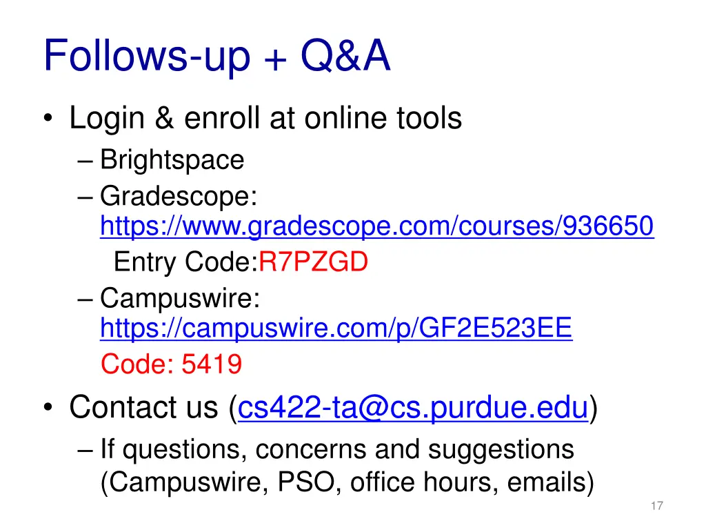 follows up q a