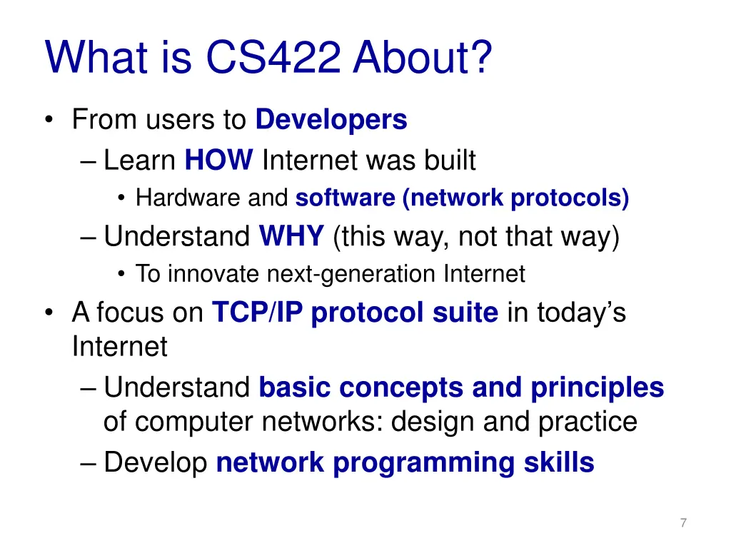 what is cs422 about 3