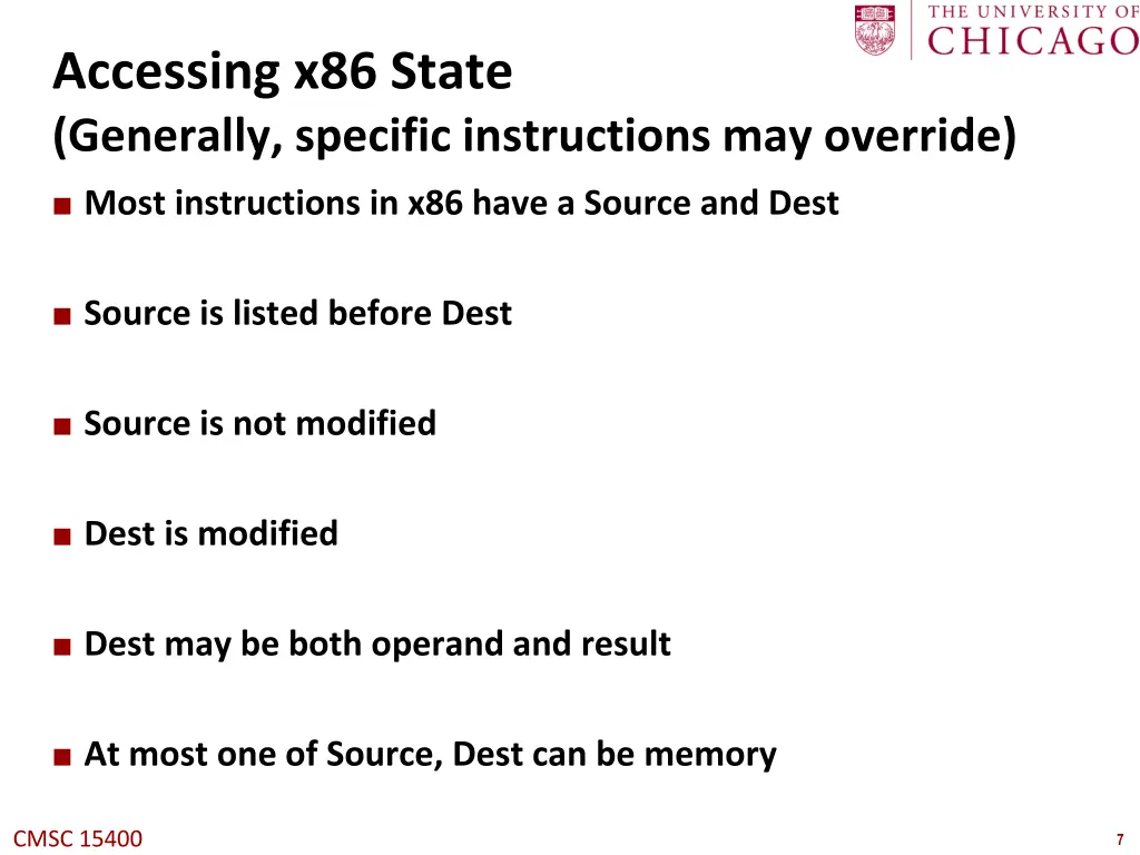 accessing x86 state generally specific