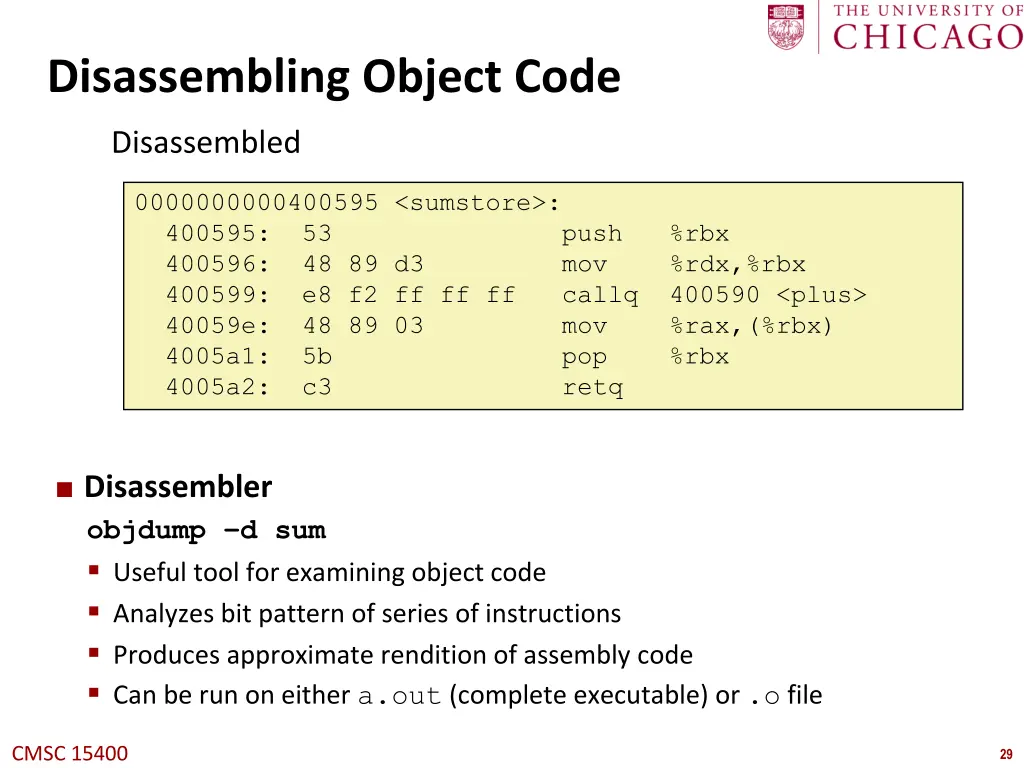 disassembling object code