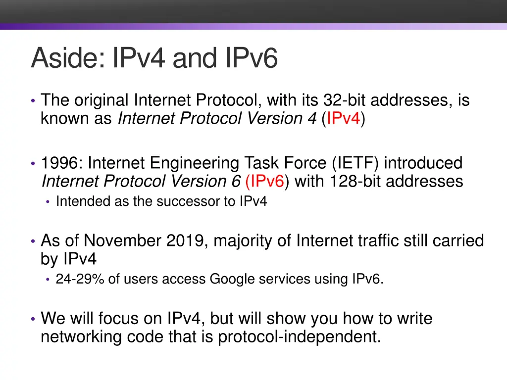 aside ipv4 and ipv6