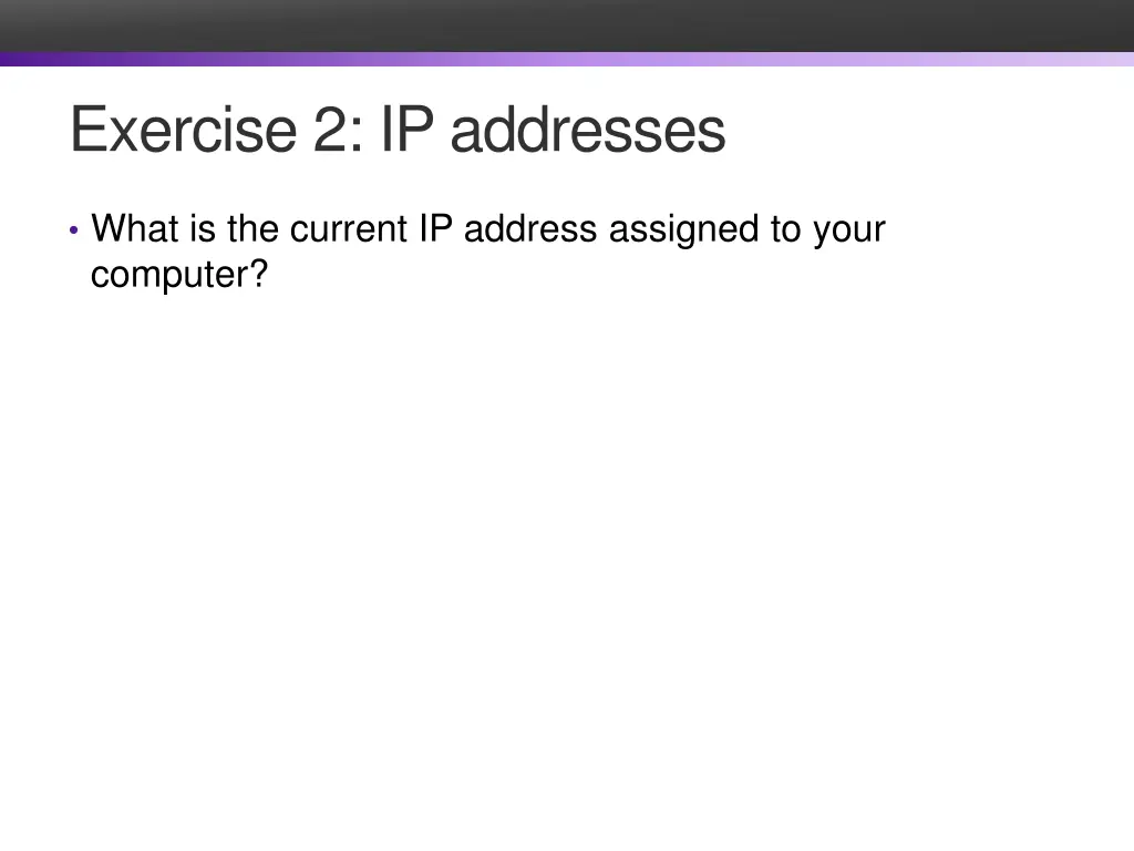 exercise 2 ip addresses