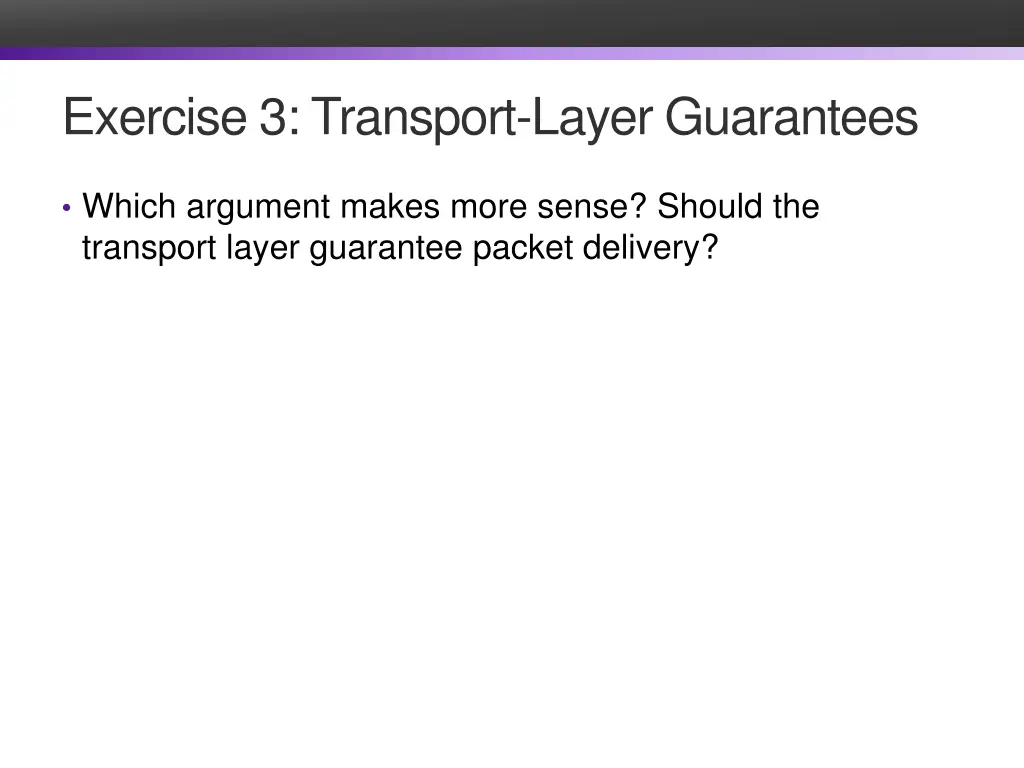 exercise 3 transport layer guarantees