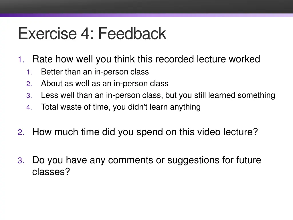 exercise 4 feedback