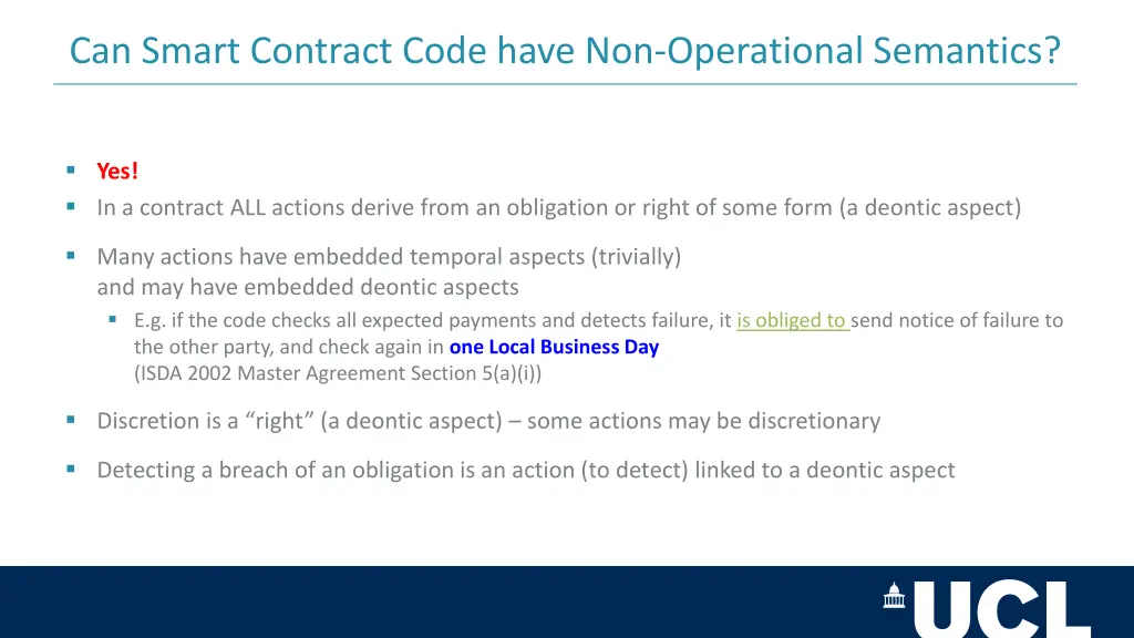 can smart contract code have non operational
