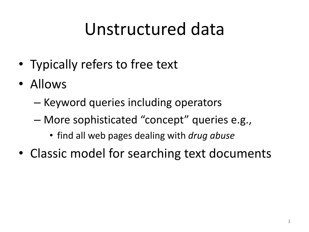 unstructured data