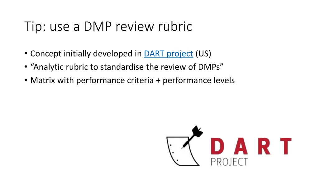 tip use a dmp review rubric