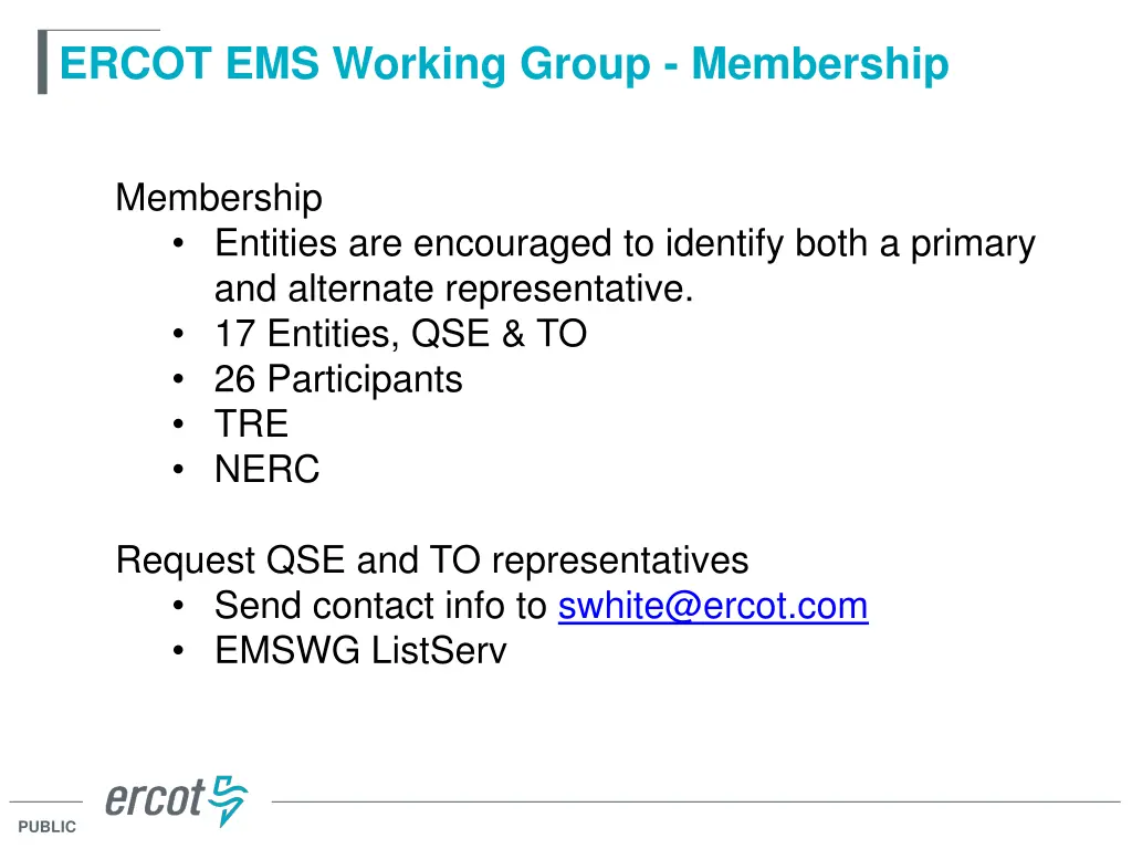ercot ems working group membership