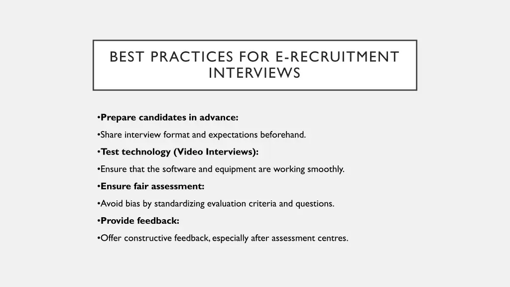 best practices for e recruitment interviews