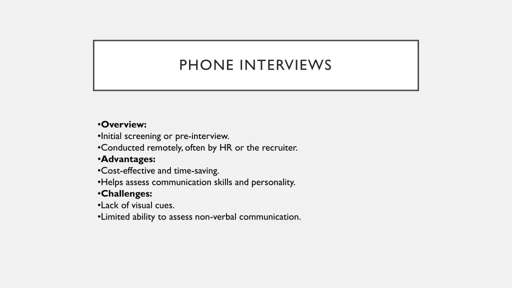 phone interviews