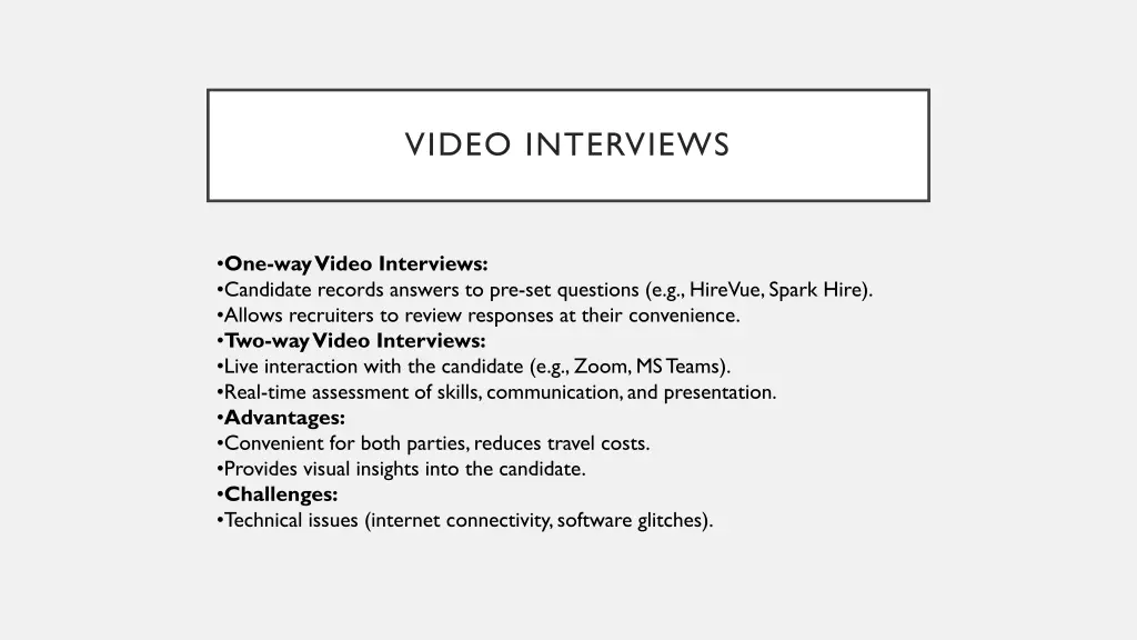 video interviews