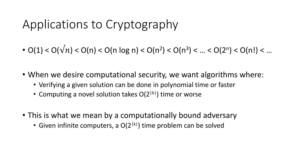 applications to cryptography