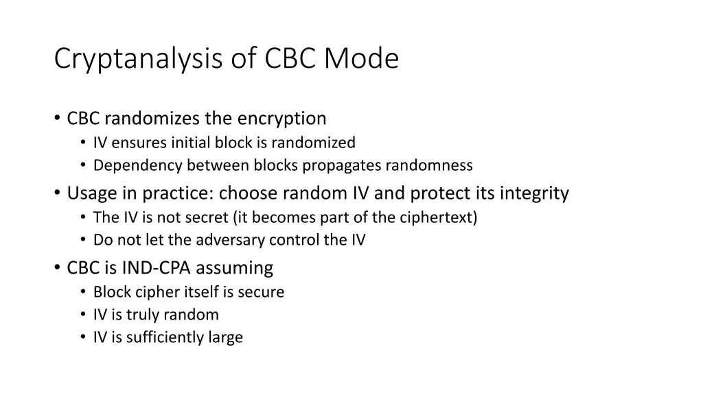 cryptanalysis of cbc mode
