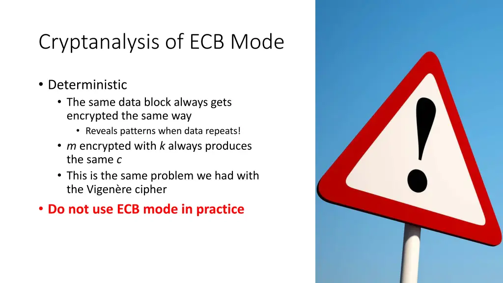cryptanalysis of ecb mode