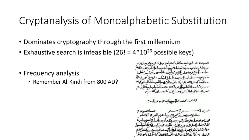 cryptanalysis of monoalphabetic substitution